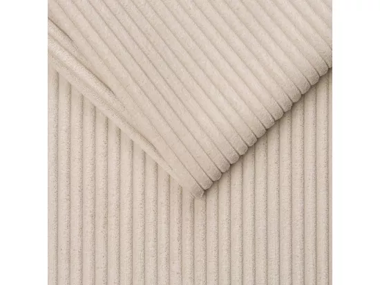 Canapé lit express COLOSSE 140 cm matelas 22 cm à mémoire de forme velours Côtelé beige