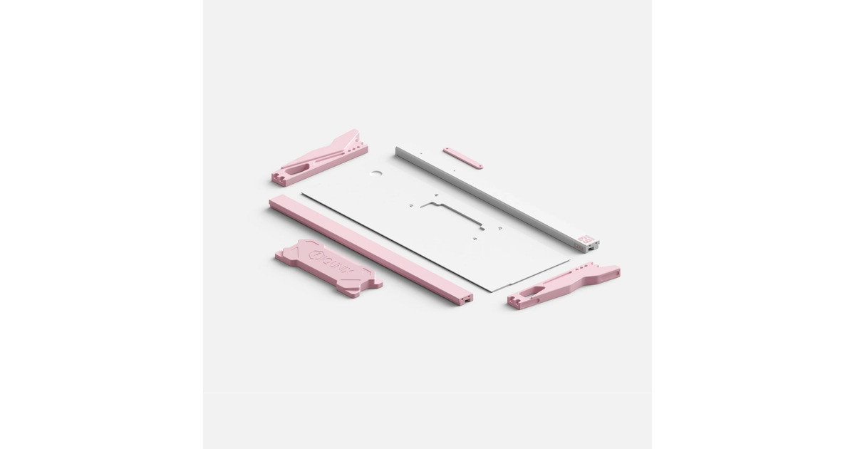 IqunixEZ63 Pink Magnetic Switch Gaming HE Keyboard, gaming toetsenbord  (Wit/pink, US lay-out, US-International, Gateron Jade Pro, 60%, RGB, Double Shot PBT Keycaps)