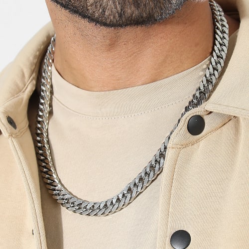 Collier Maille Gourmette 10mm Argenté