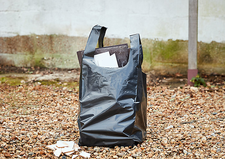 5 sacs à gravats ultra-résistants noir 50L