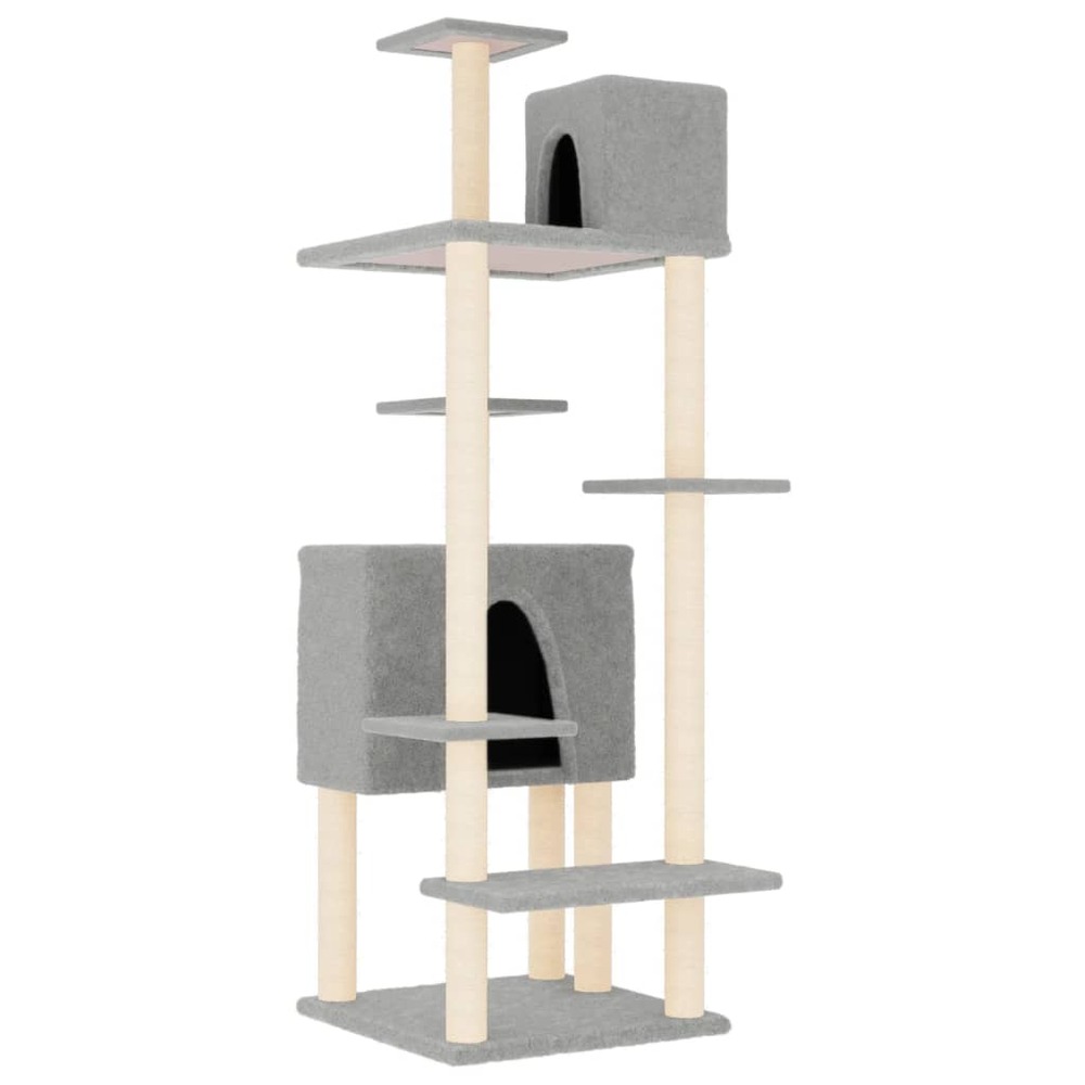 Arbre à chat avec griffoirs en sisal gris clair 154 cm