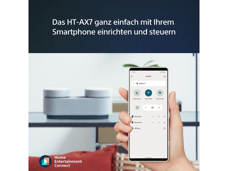 Sony HT-AX7 Grau Tragbares Entertainment-System mit 360 Spatial Sound Mapping