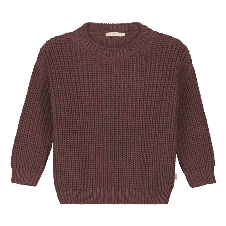 Yuki Pull Chunky Coton Bio | Bordeaux