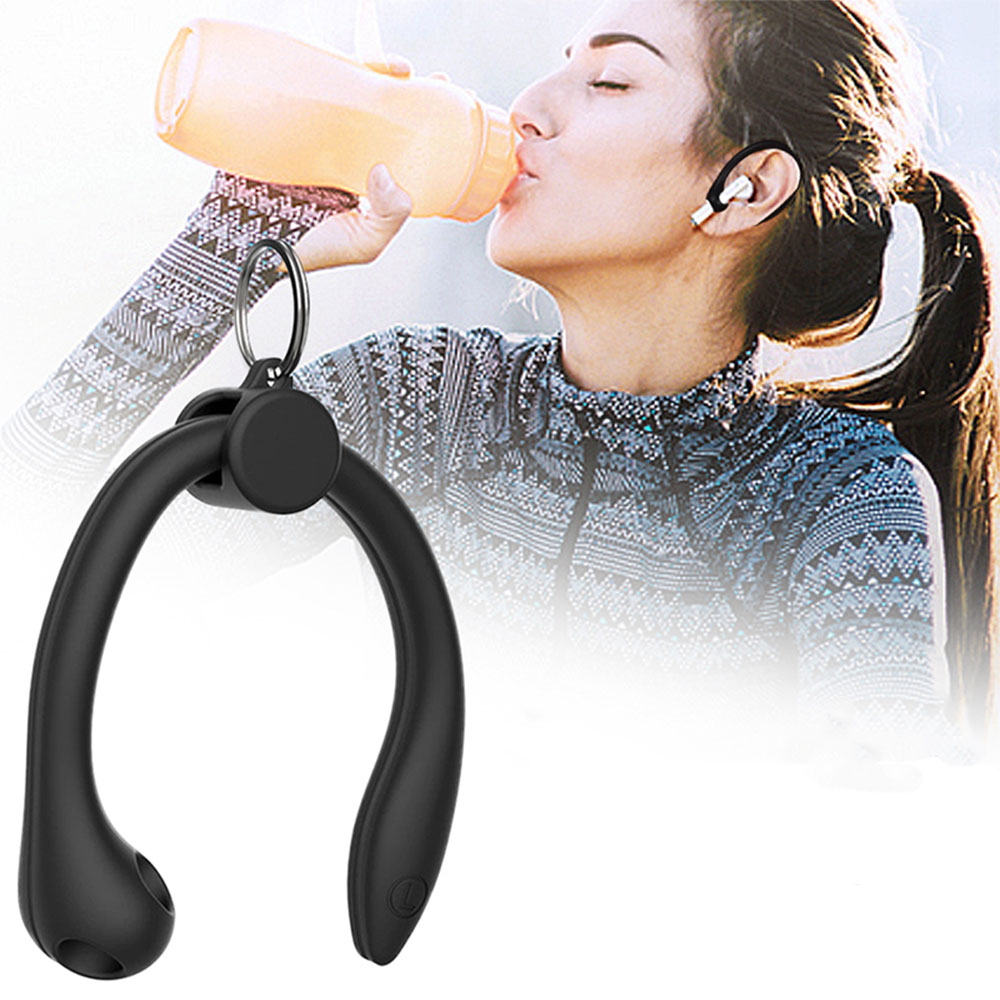 Apple AirPods (1./2./.3. Gen.) Huawei FreeBuds 3 Silikon Ohrbügel Halterung   Schlüsselring - Transparent