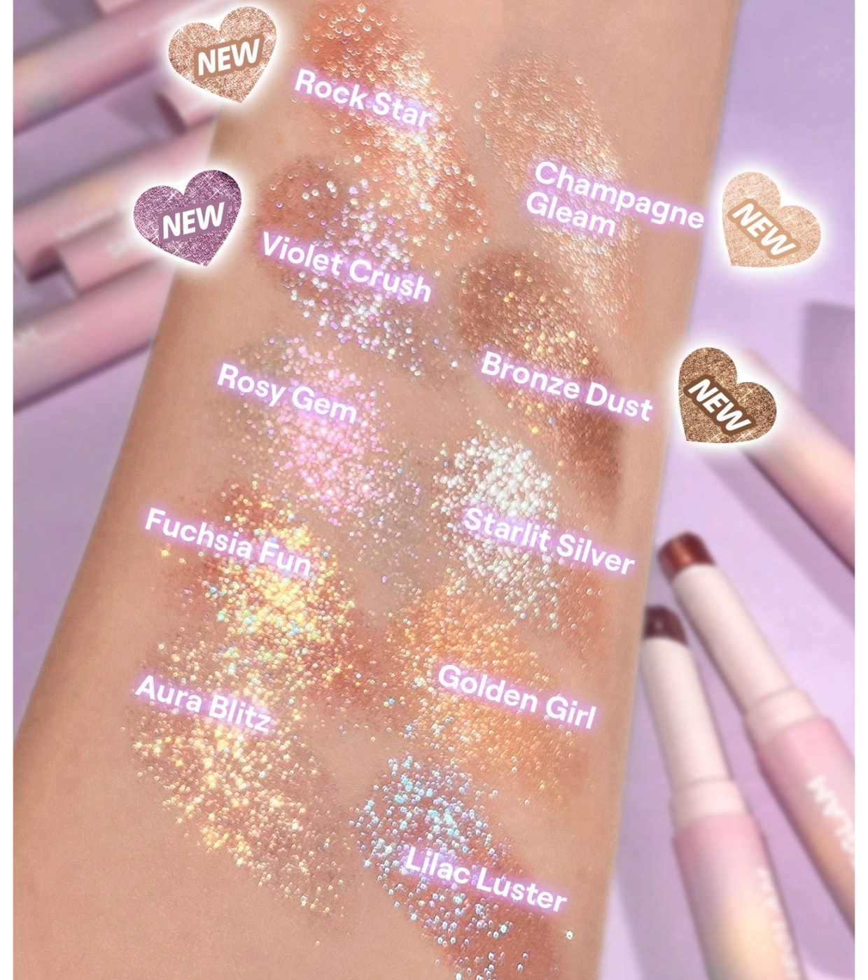 SHEGLAM - Sombra para olhos Crystal Jelly Glaze Stick - Starlit Silver