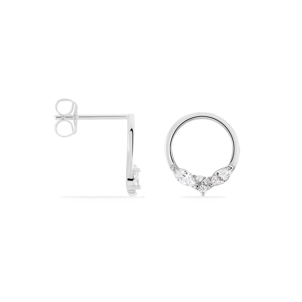 Boucles D'oreilles Pendantes Catiane Argent Blanc Oxyde De Zirconium