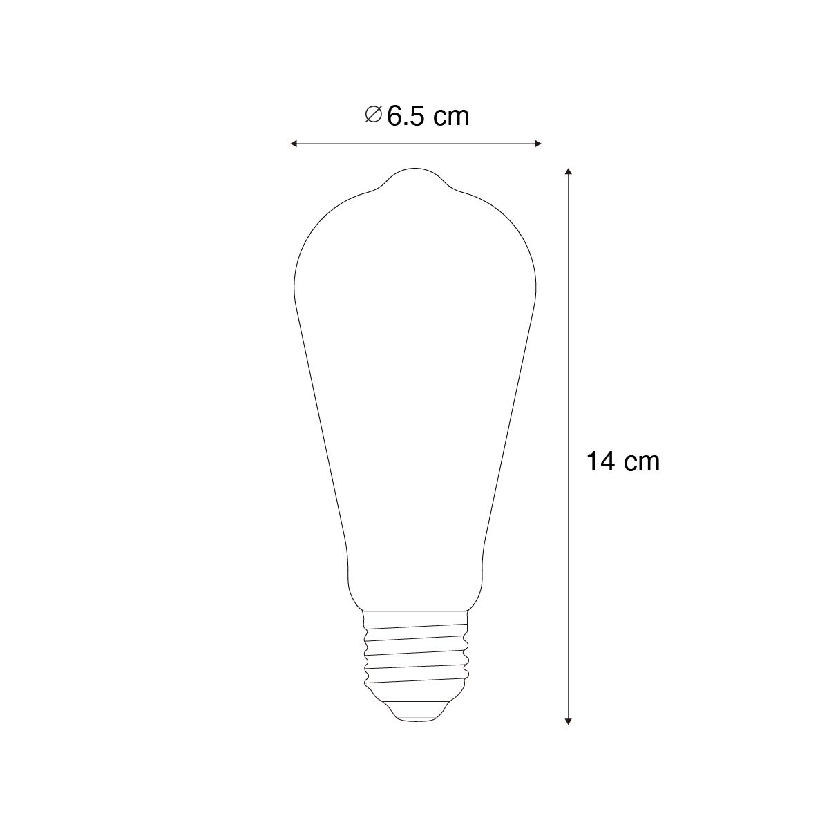 E27 3-staps dimbaar LED lamp ST64 clear 6W 700 lm 2700K