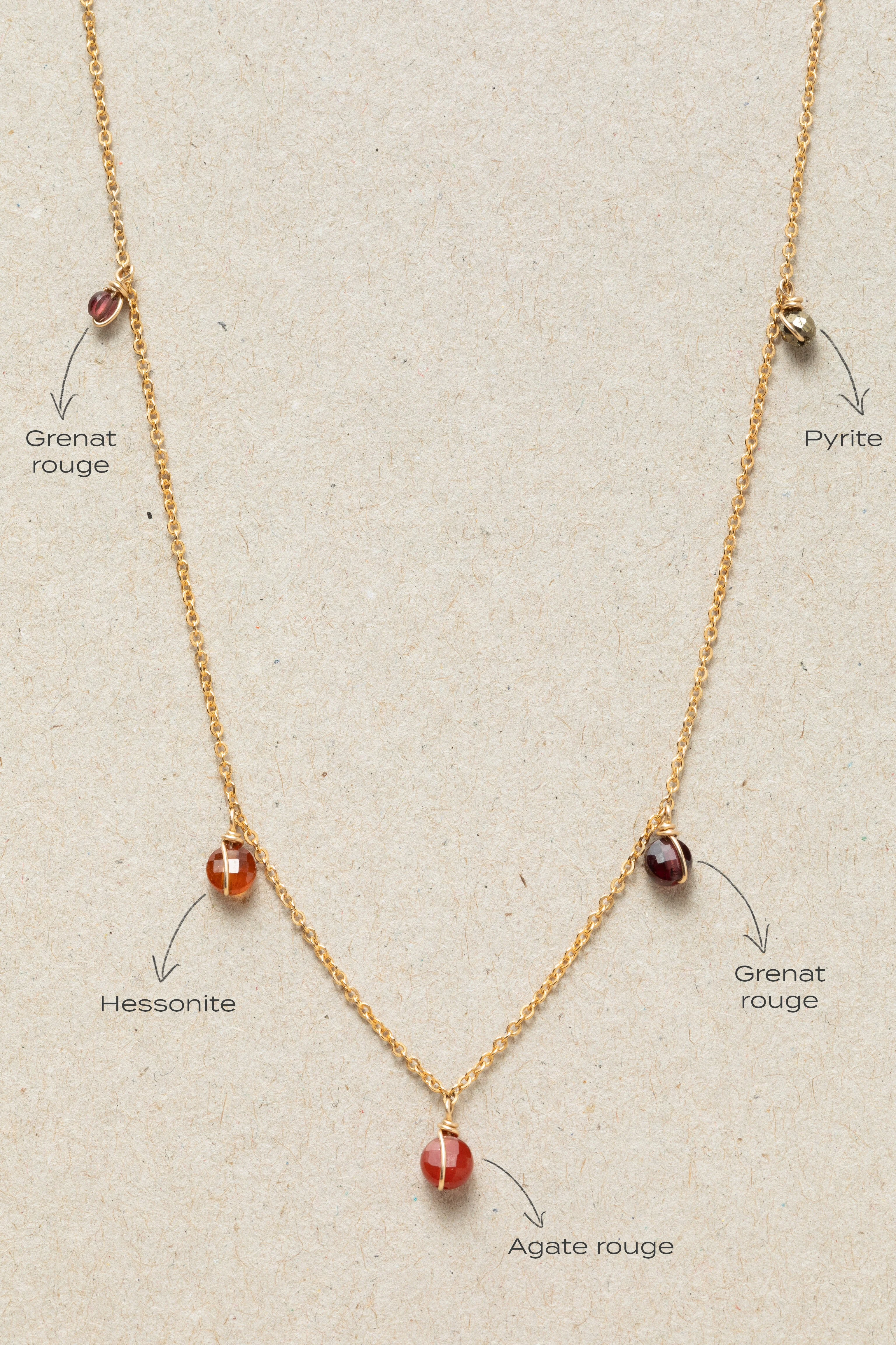 Collier damas - flamme | Rouge