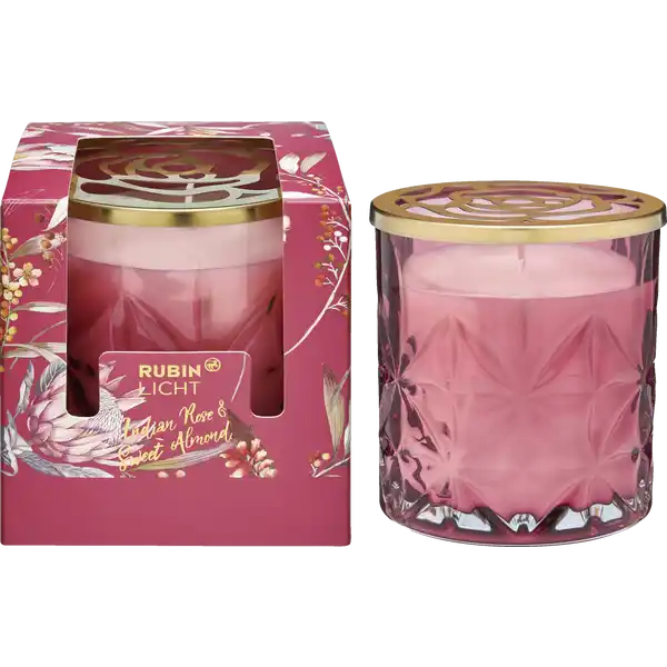 Duftglas mit Golddeckel Indian Rose & Sweet Almond