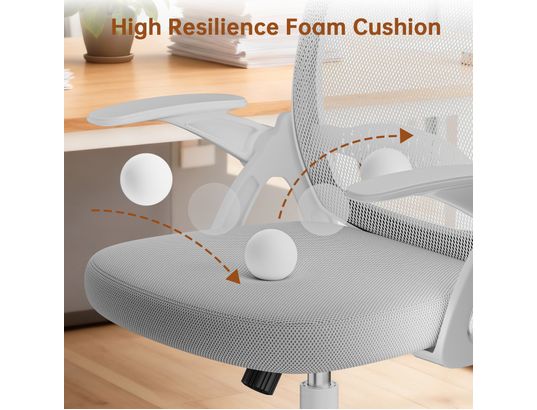 RATTANTREE - Chaise de bureau maille dossier moyen grise