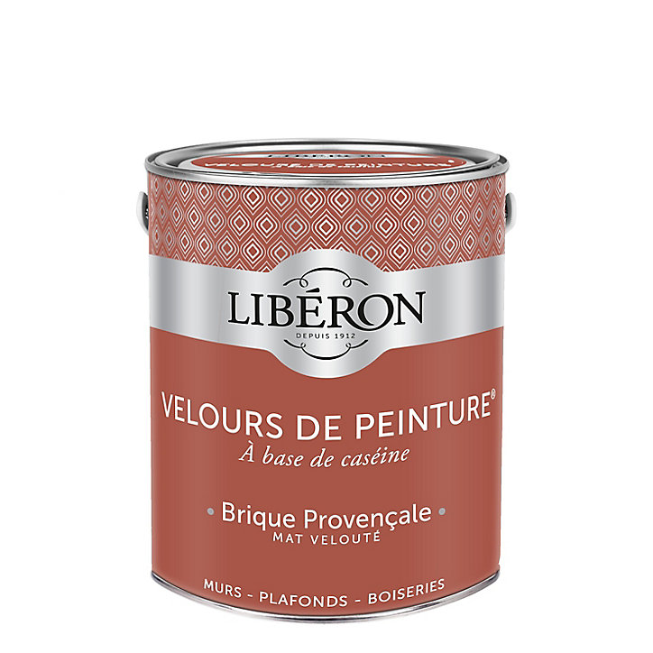 Peinture murs, plafonds et boiseries Velours de peinture orange brique provencale Libéron 2,5L