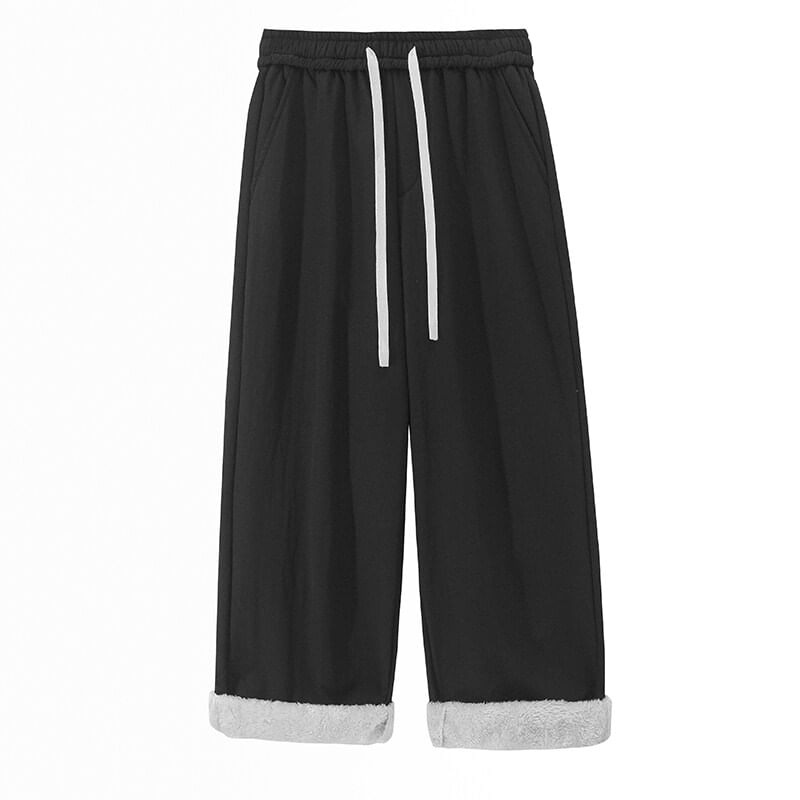 Kimeya - Effen broek met wijde pijpen en trekkoord in de taille