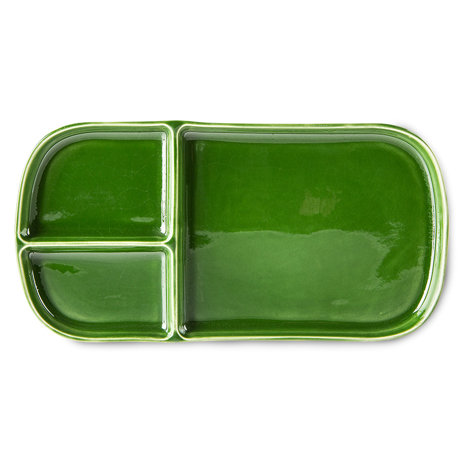 Schaal Emeralds rectangular groen