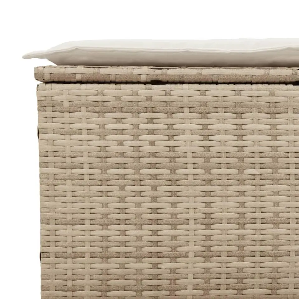 vidaXL - Tuinbank 3-zits - Beige - Poly rattan - Met kussens