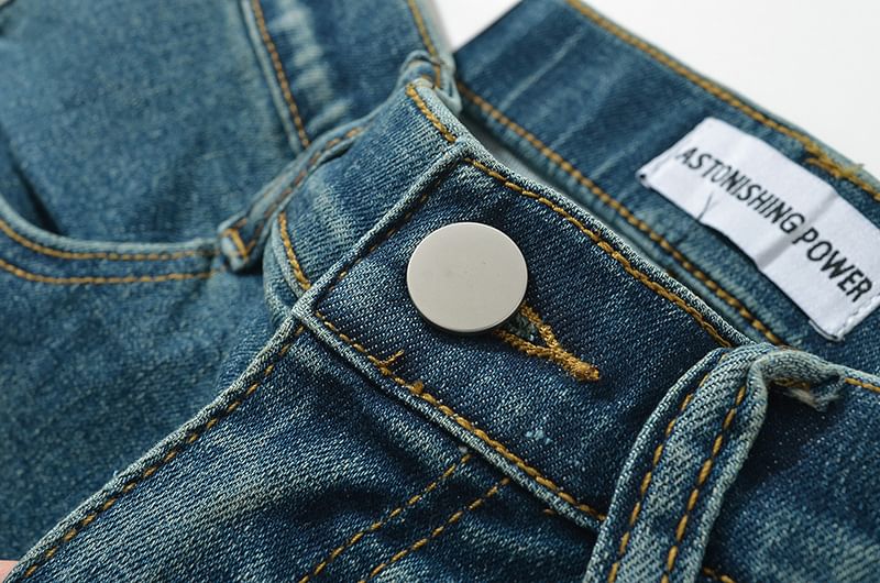 Seventh Snow - Gewassen denim shorts met hoge taille