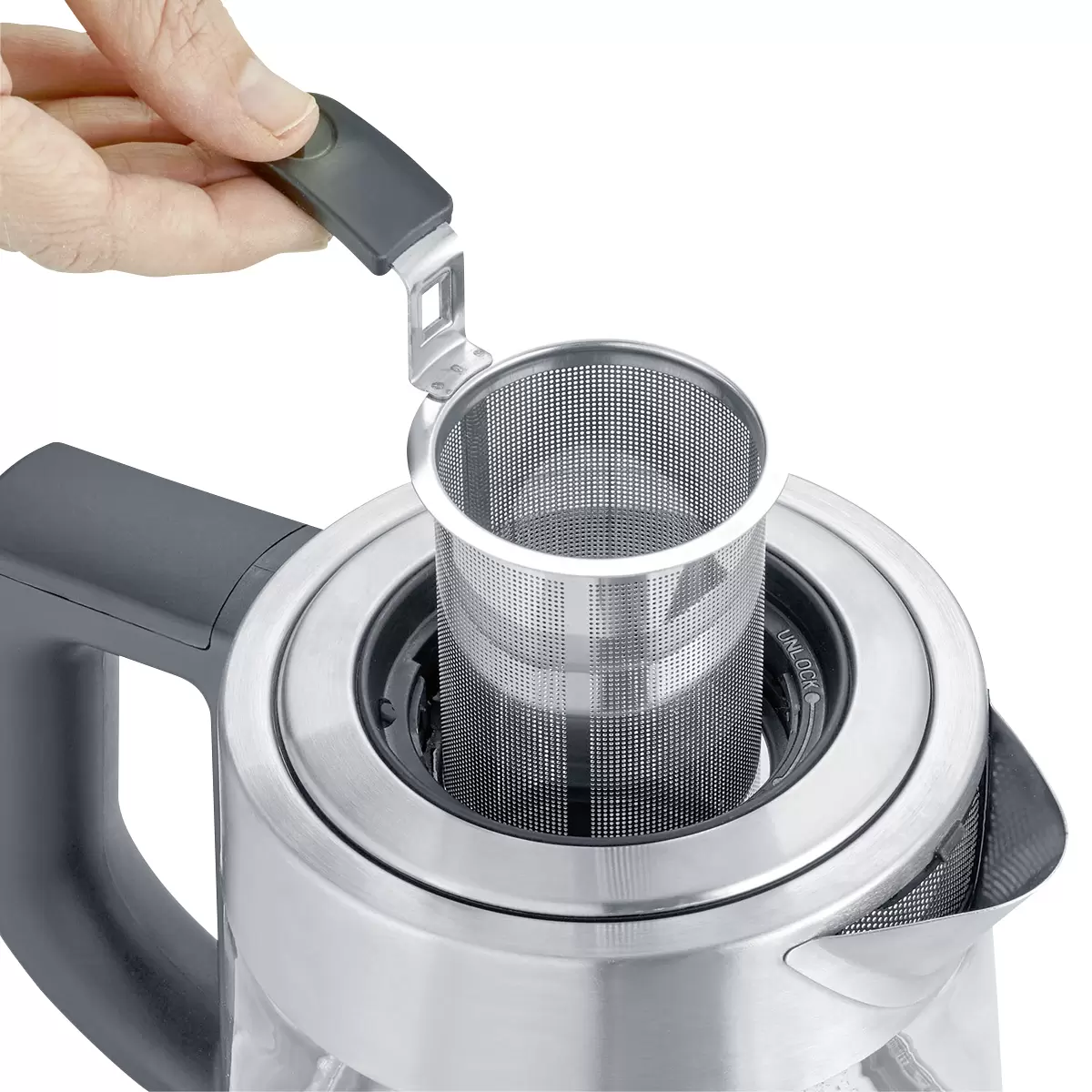 Wasserkocher Severin WK3473 Deluxe Mini silber,transparent