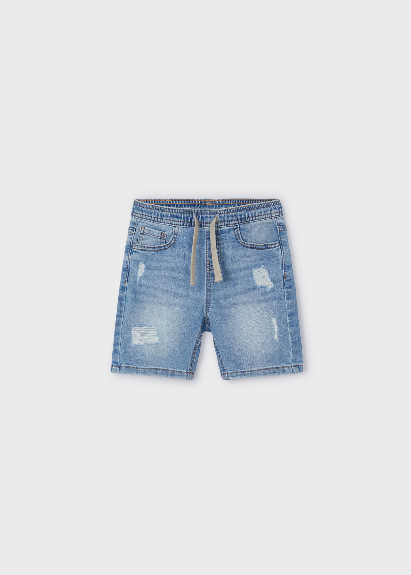 Bermuda jeans rasgada infantil Better Cotton, jeans claro.