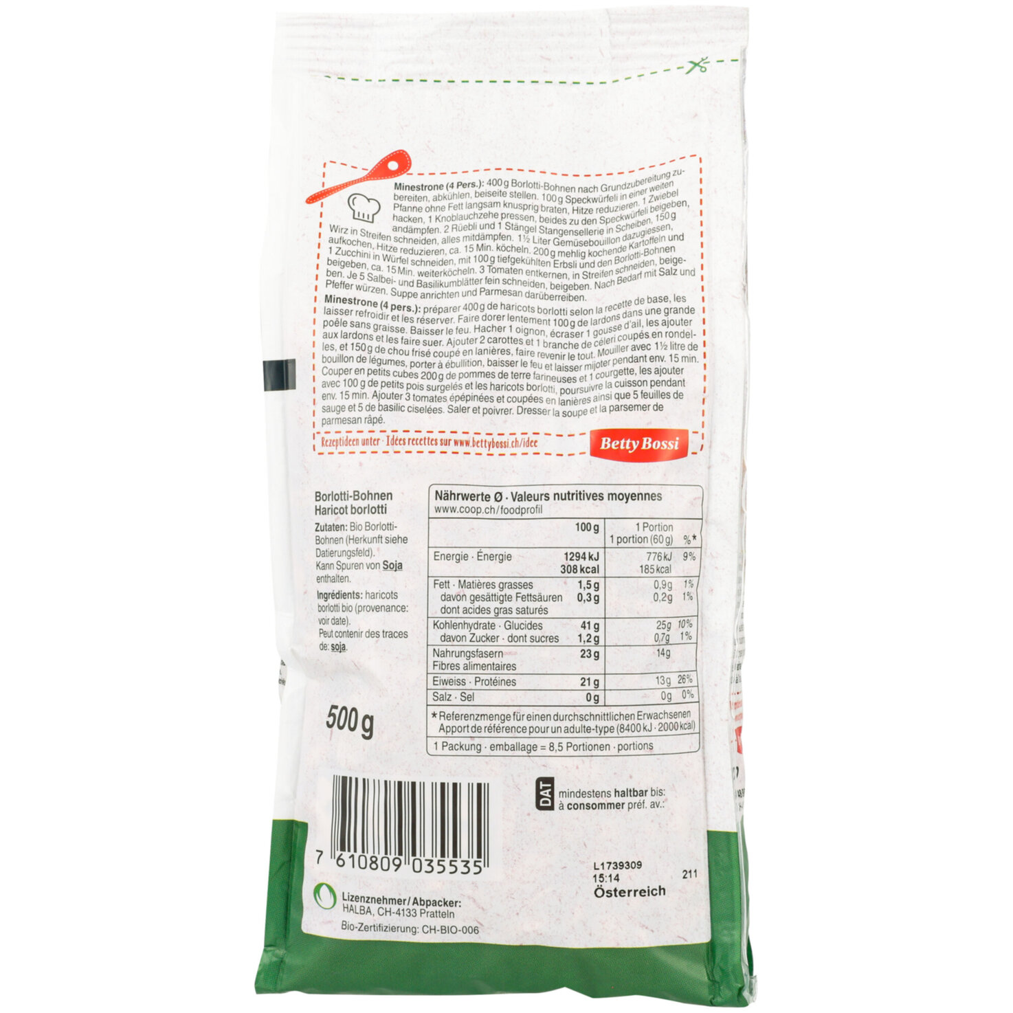 Naturaplan Bio Borlotti-Bohnen