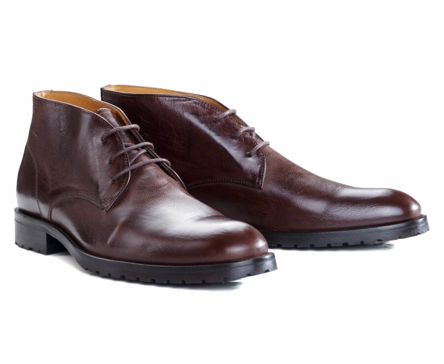 Desert boots homme Chocolat Patiné - WARWICK GOMME