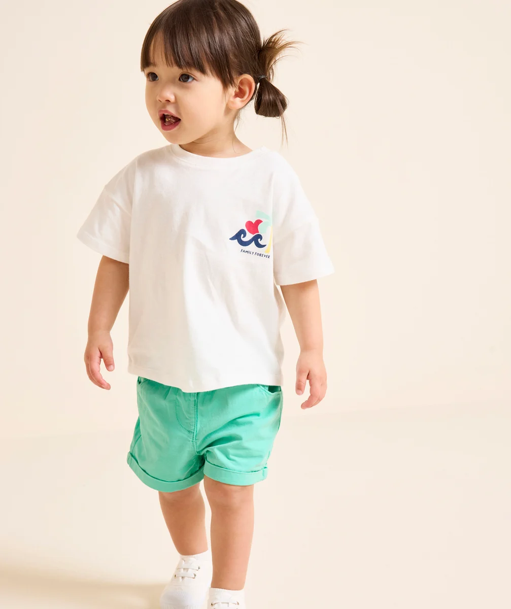 short droit bébé fille vert