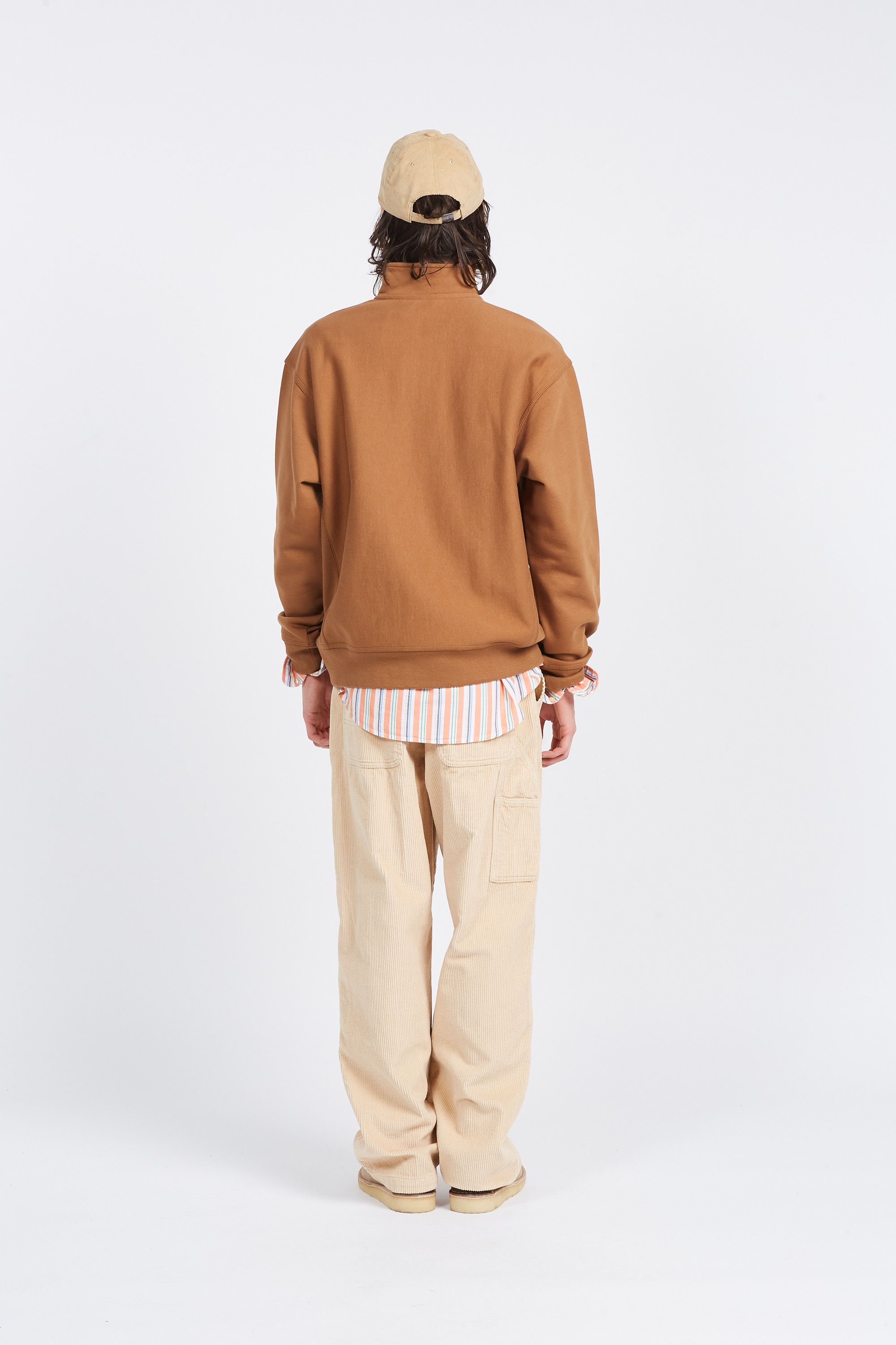 CARHARTT WIP Sweat zippé  Half Zip American Script  Marron