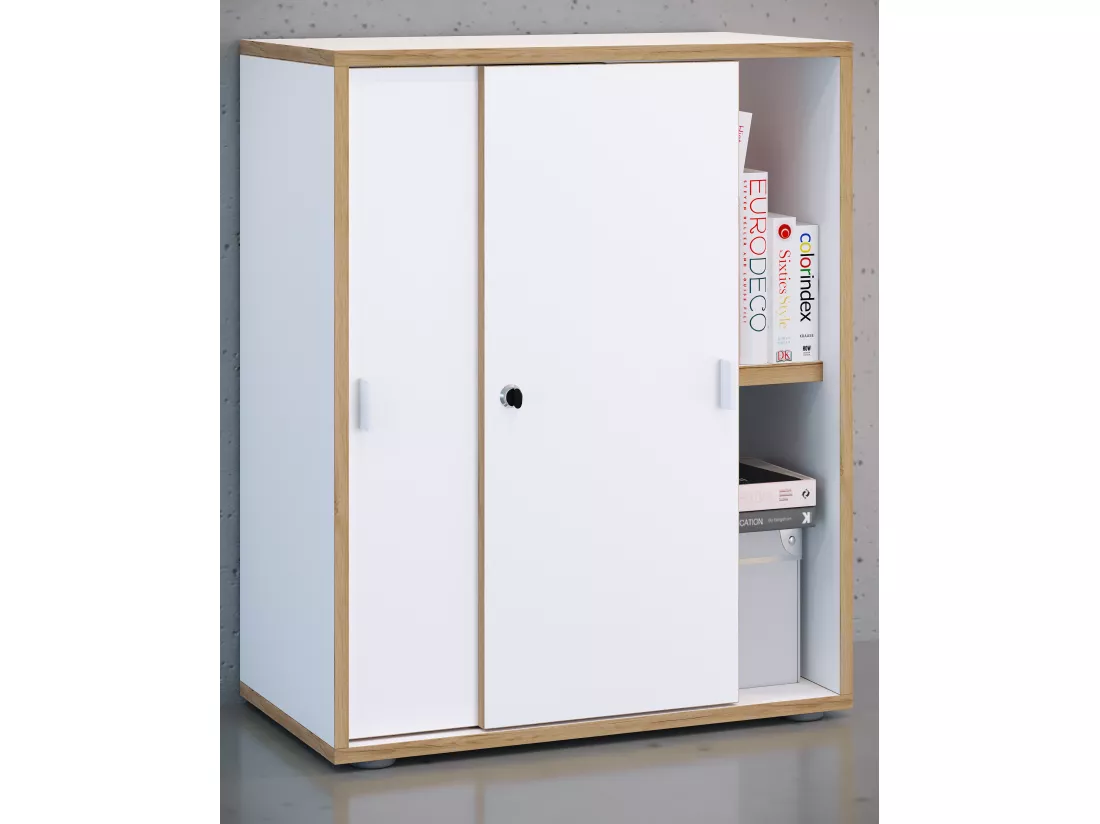 Armoire de bureau Salia portes coulissantes 2x B60