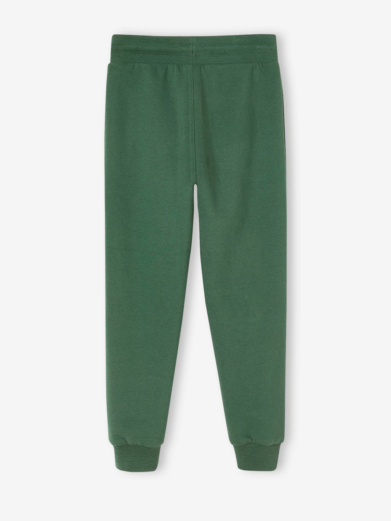 Calça de moletom estilo jogging, preta mesclada escura para menino