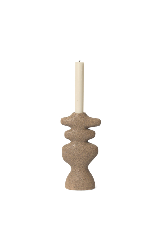 Ferm Living Yara kandelaar L dark sand