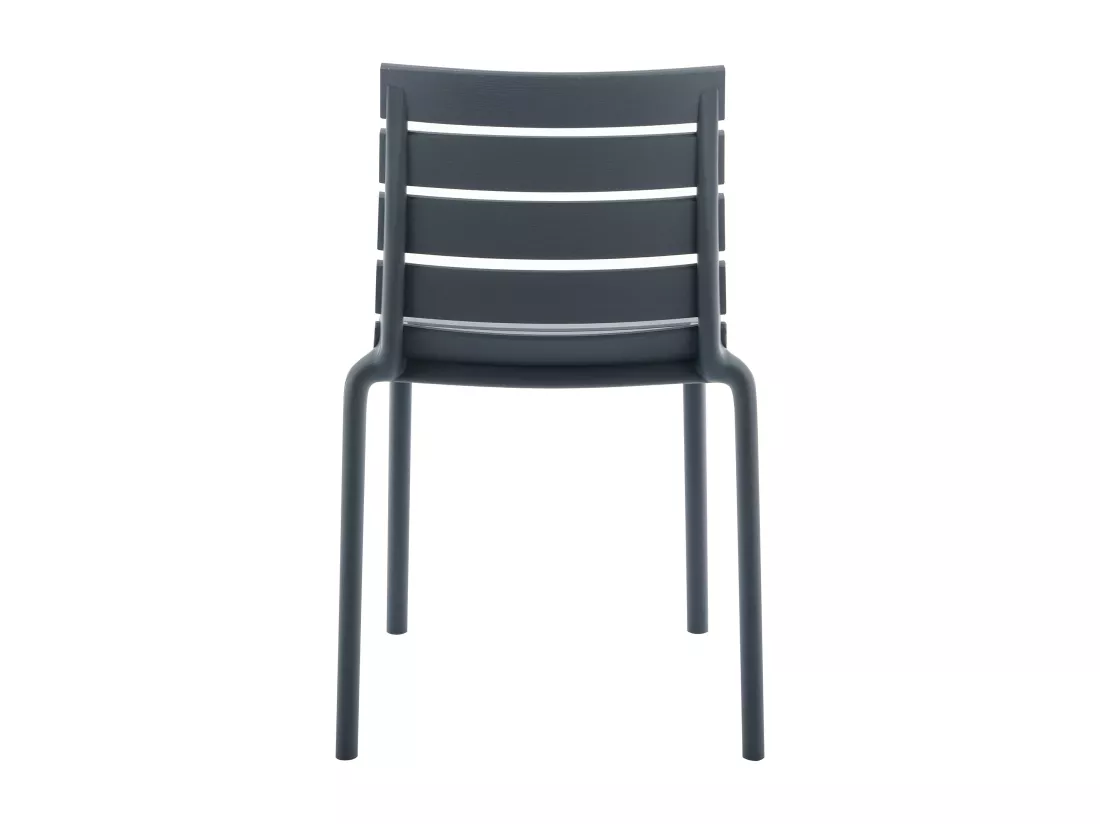 Lot de 2 chaises de jardin empilables en polypropylène - Anthracite - PANDJI de MYLIA