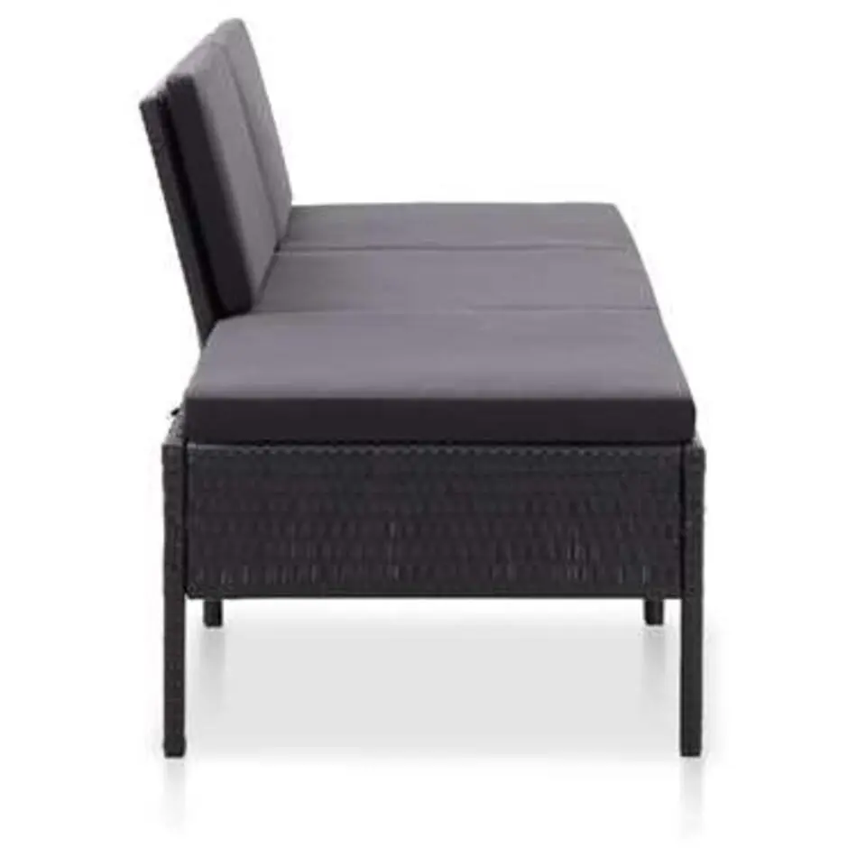 vidaXL - Tuin Loungeset - Zwart - Poly rattan