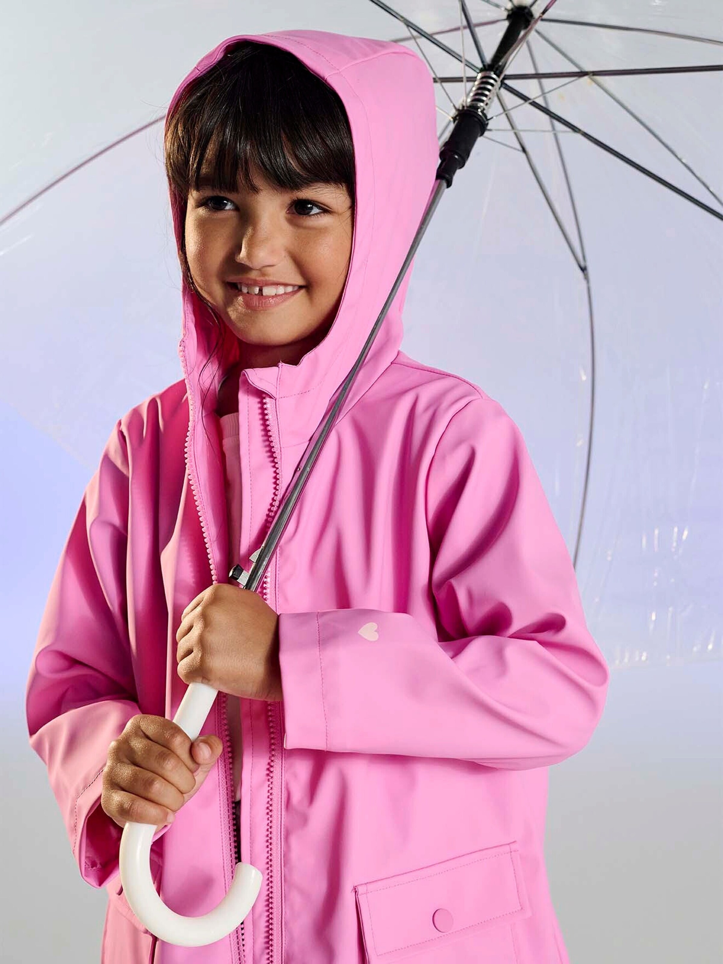 Vertbaudet Mädchen Regenjacke mit Kapuze rosa