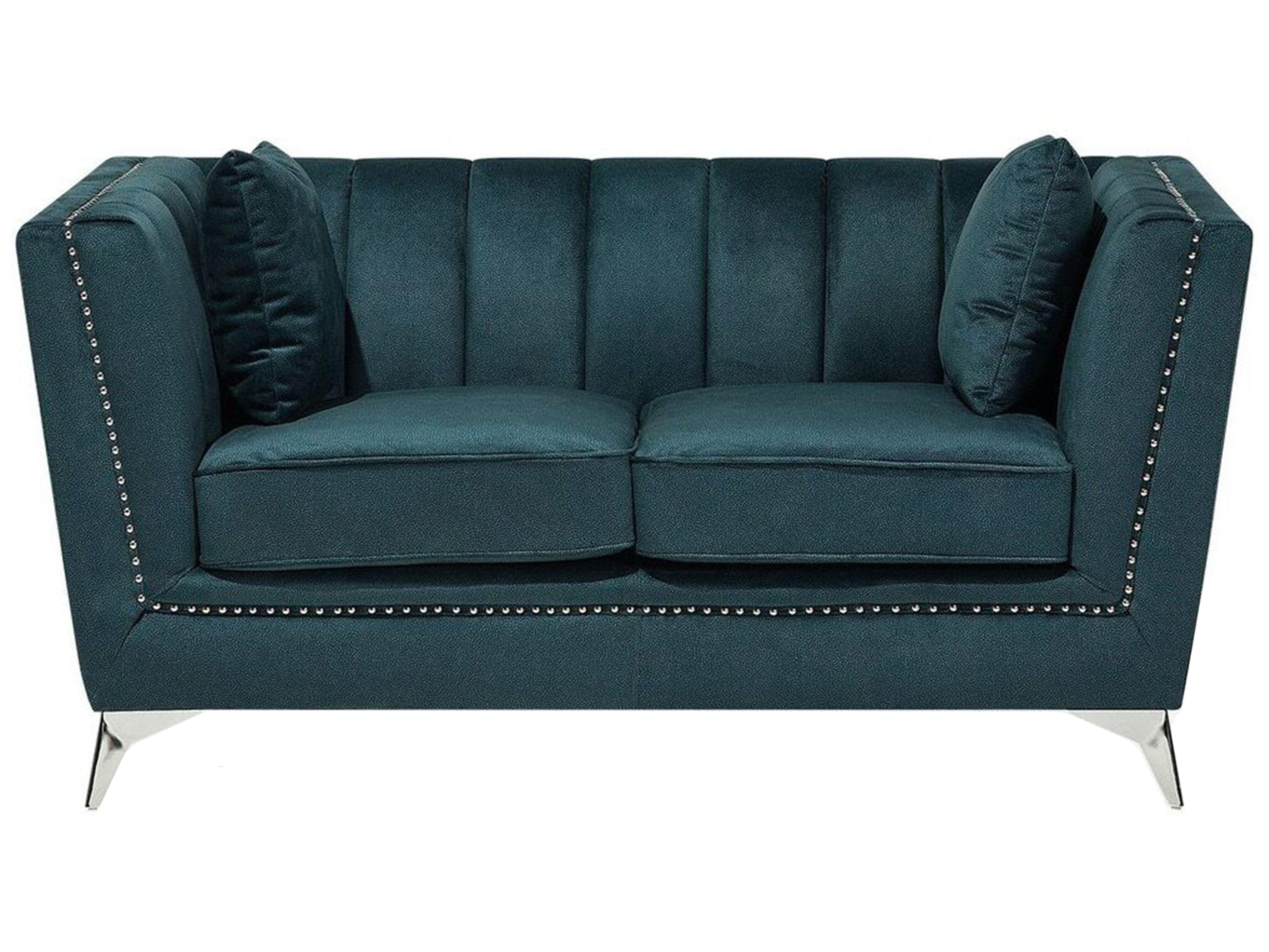 Bank 2-zits GAULA Fluweel Groenblauw