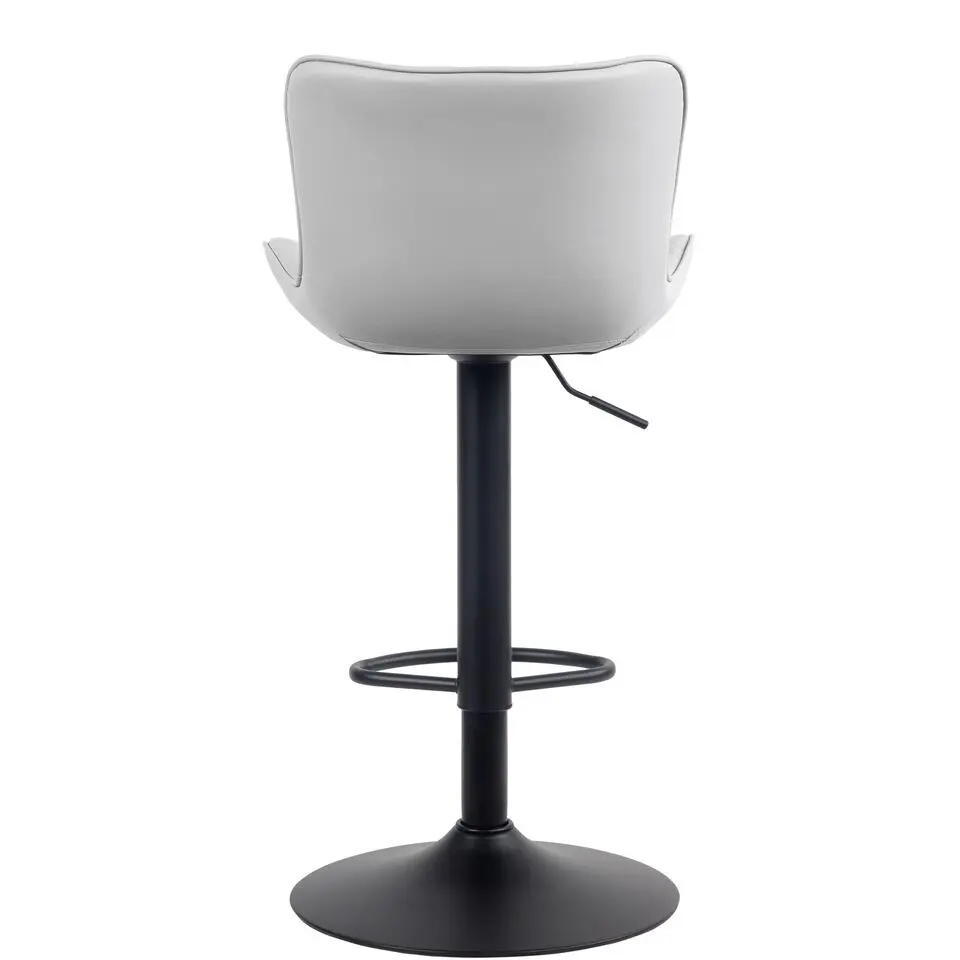 CLP Set van 2 Barkruk Emma zwart Frame - Kunstleer - wit