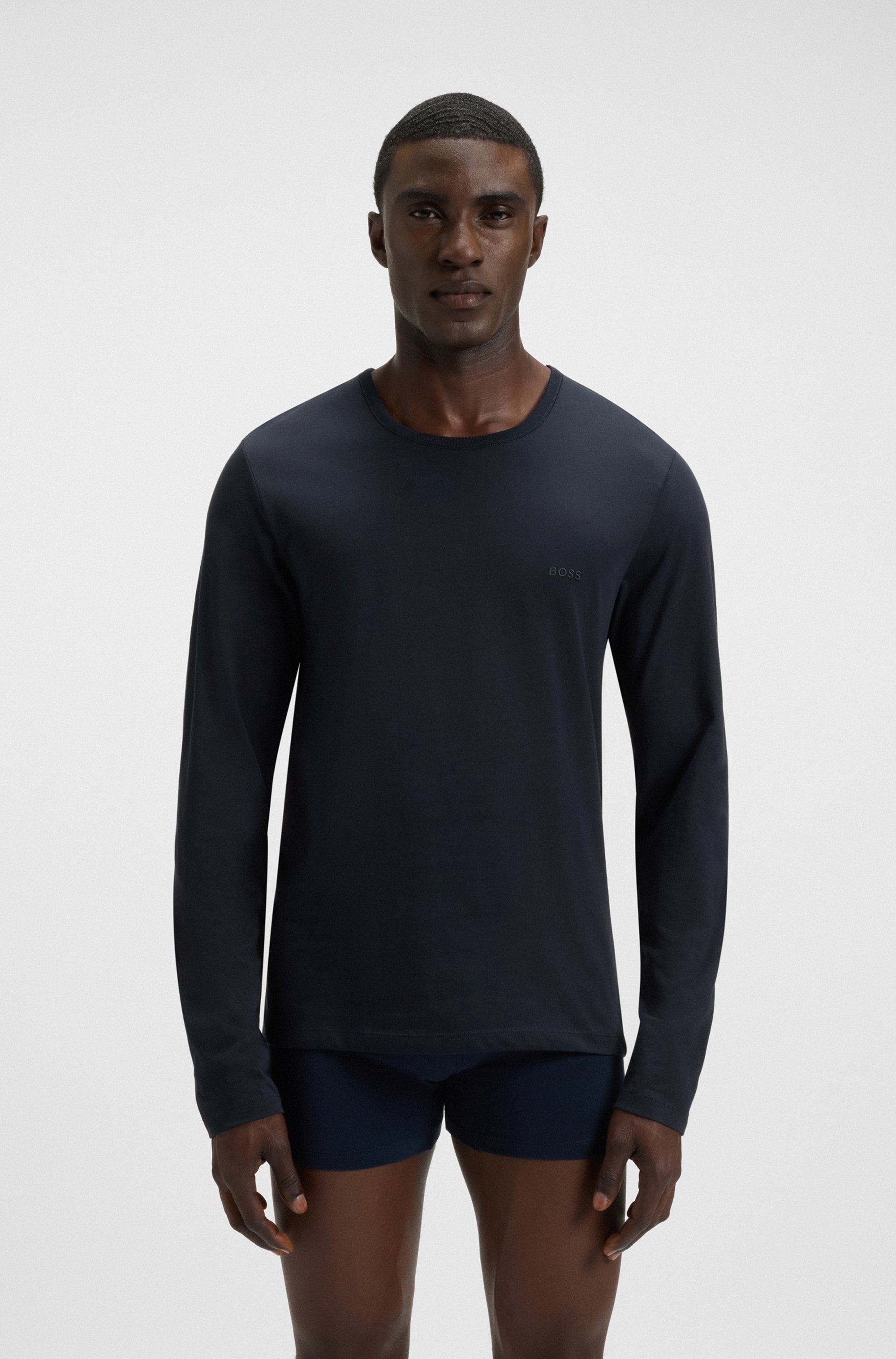 BOSS Langarmshirt »longsleeve-Shirt R-Neck Classic COTTON 3pcs/pack«, 3 Stk. mit BOSS Logo-Schriftzug