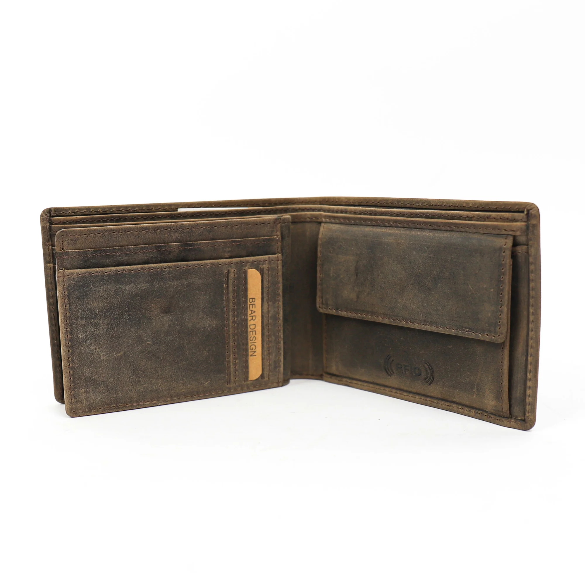 Bear Design Dark Nature Portemonnee Billfold Floris Bruin HD2749