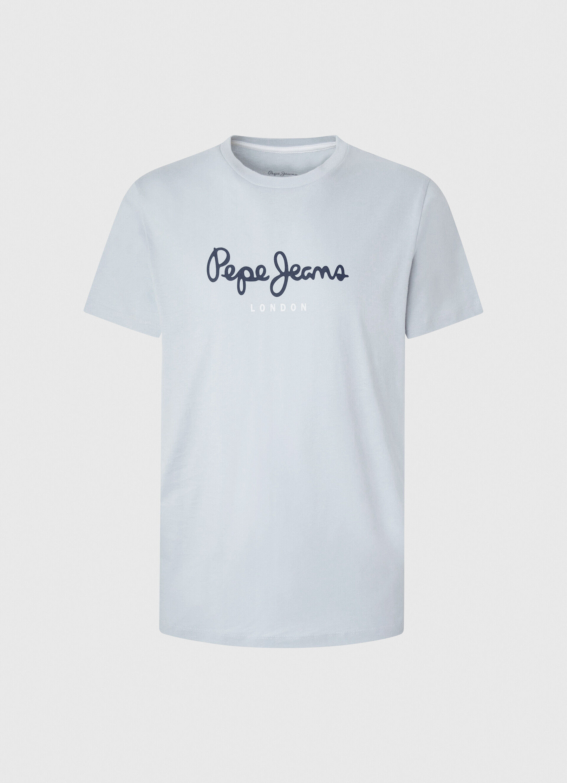 Camiseta de algodão com logo estampado - azul claro