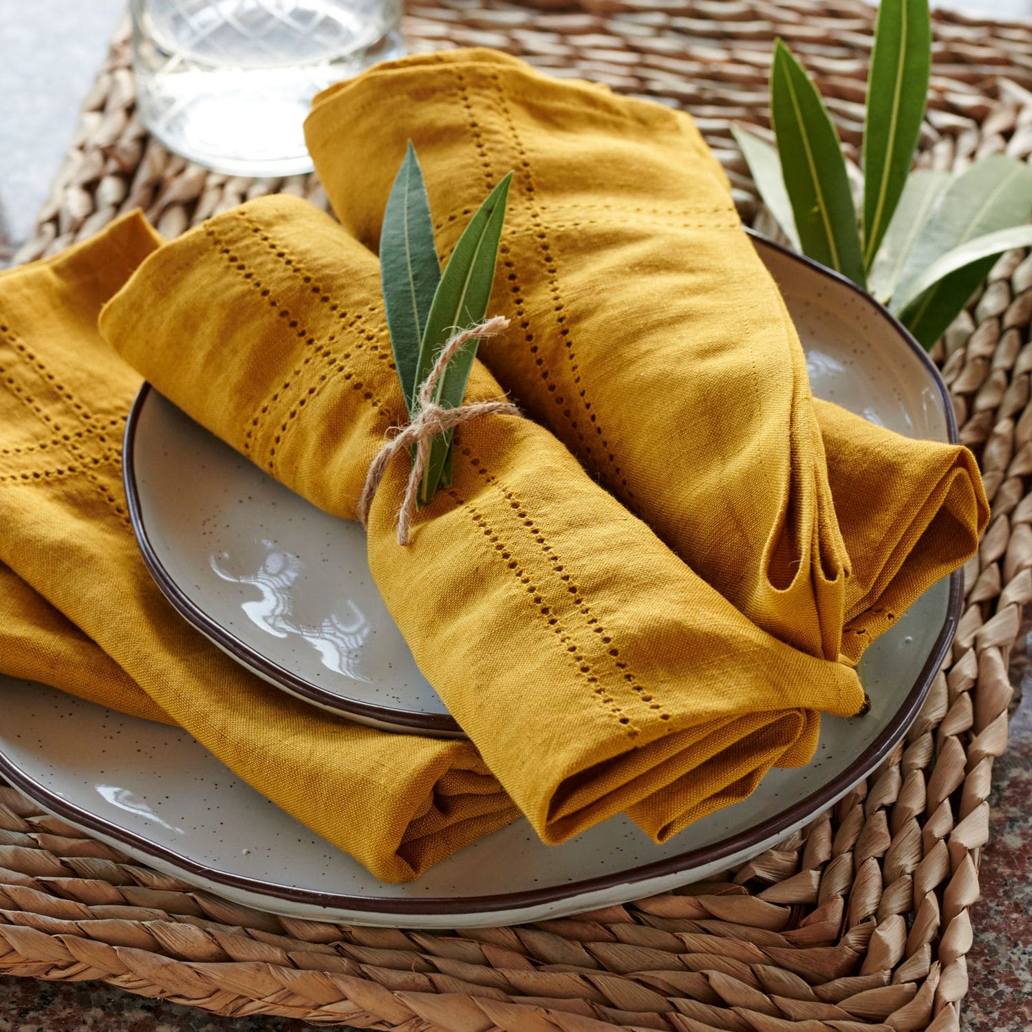 Serviette 4er Set Thayer 45/45 cm | gelb