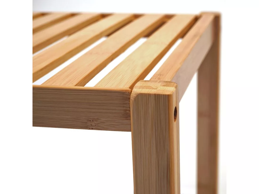Étagère rangement salle de bambou marron 34 x 33 x 110 cm SDB04020