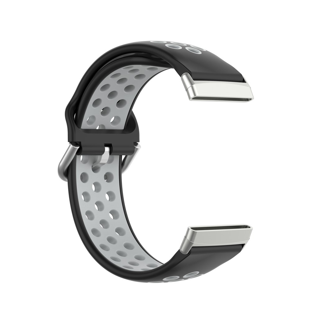 Fitbit Versa 3 / Sense Silikon Armband Dual Color (Gelenkumfang 155-235mm) - Schwarz / Grau