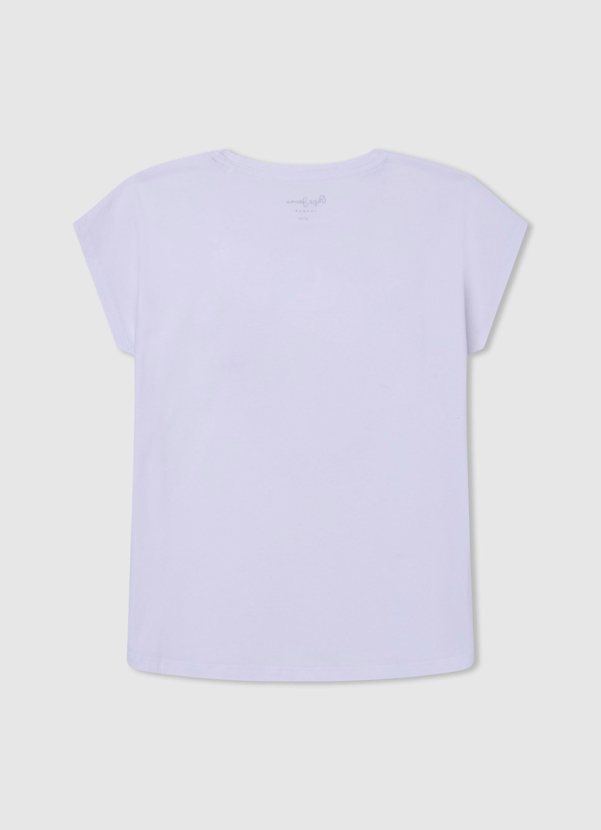 Camiseta com estampa de coração - branca
