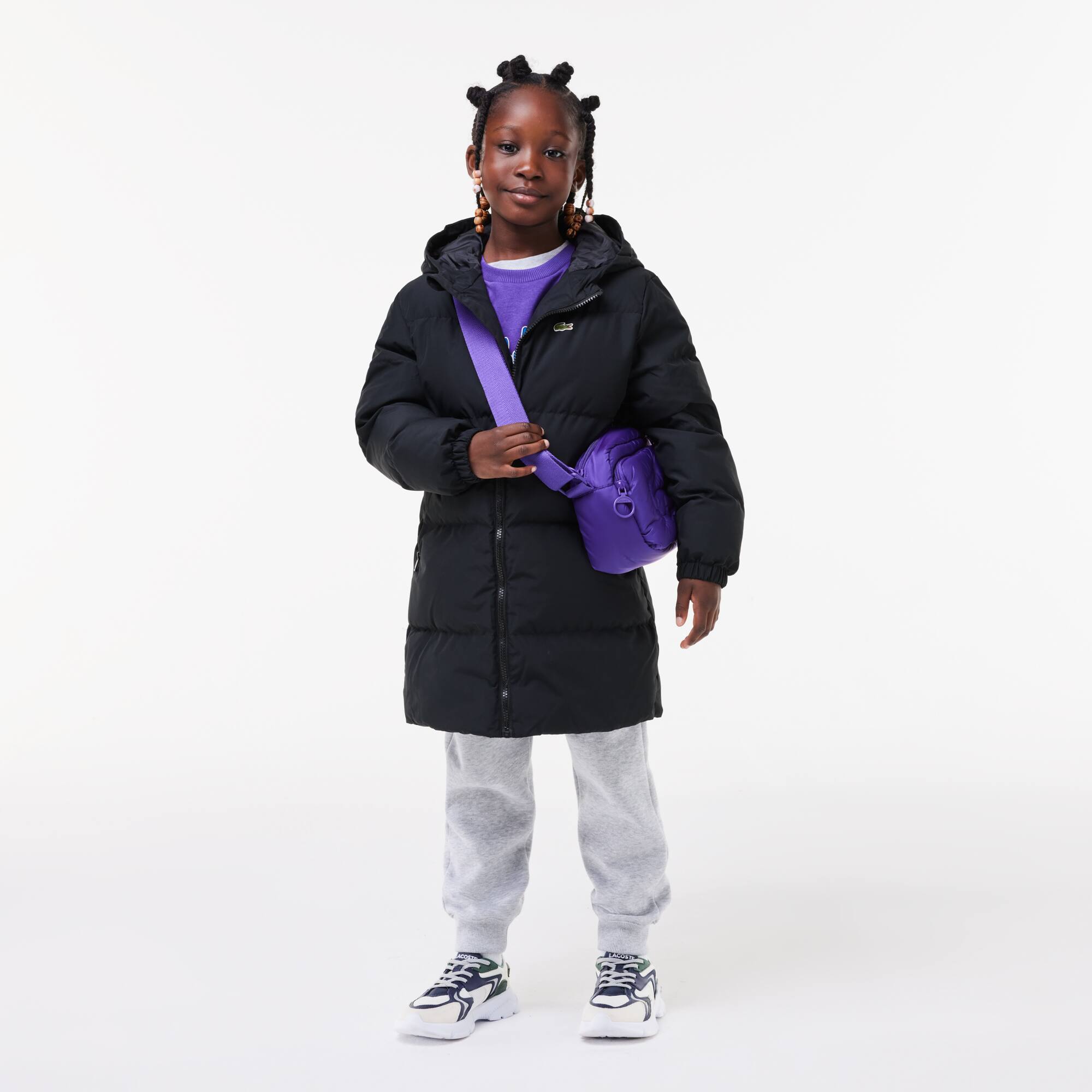 Doudoune longue à capuche Manteaux & Blousons - Noir - Lacoste - Enfant