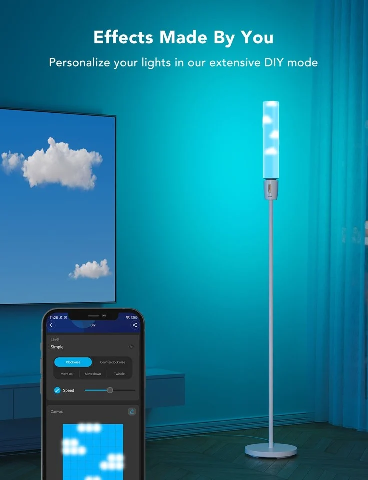 Govee - RGBICWW Cylinder Floor Lamp