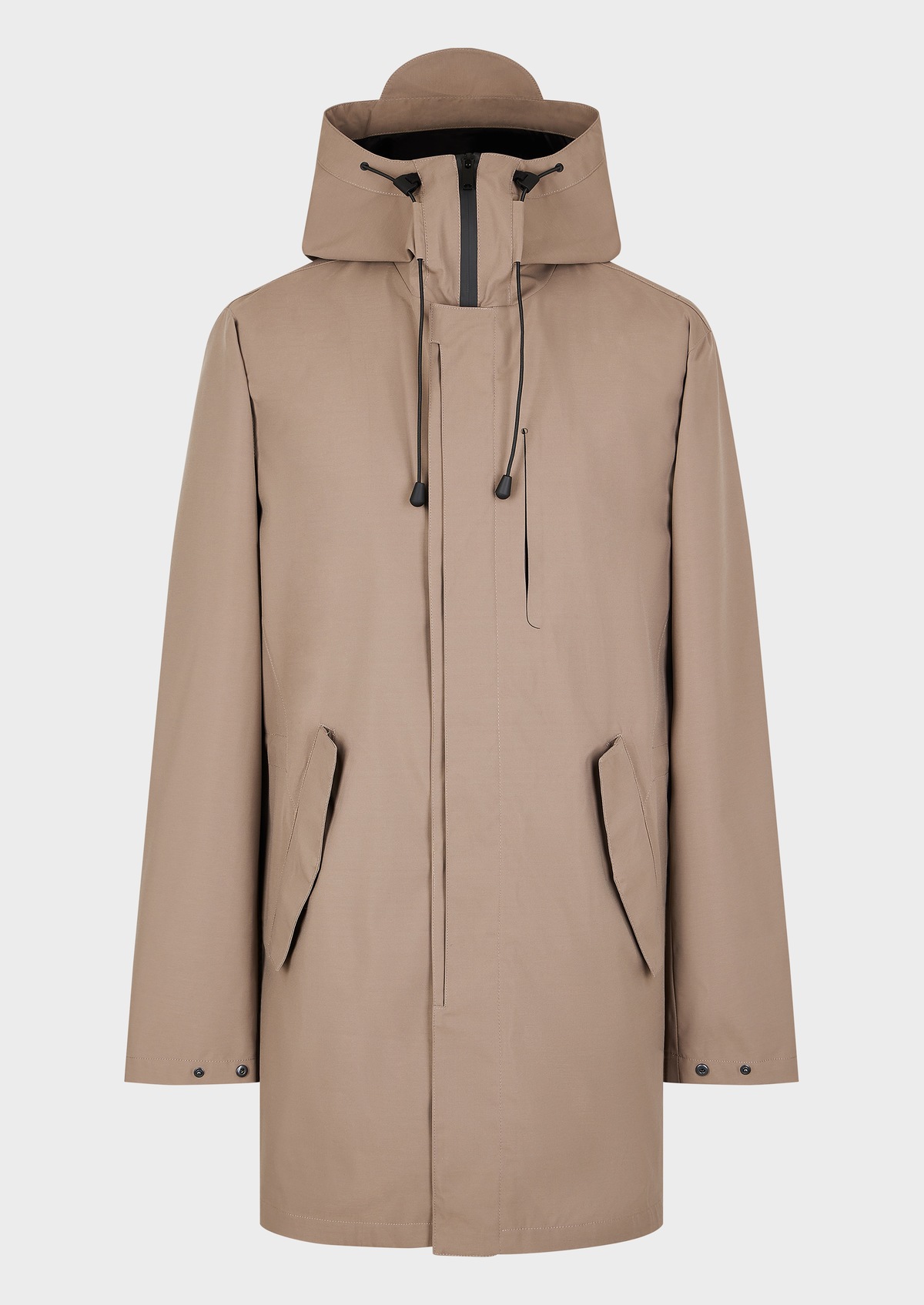 Parka légère unie taupe à capuche