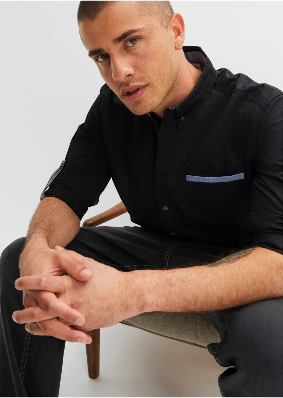 Chemise manches longues en twill