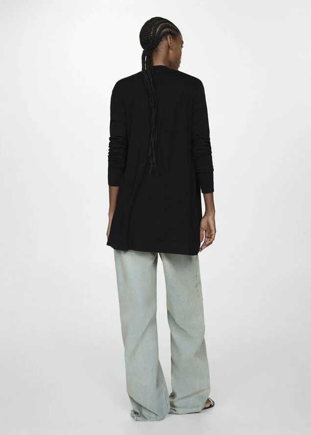 MANGO Fine-knit cardigan Black