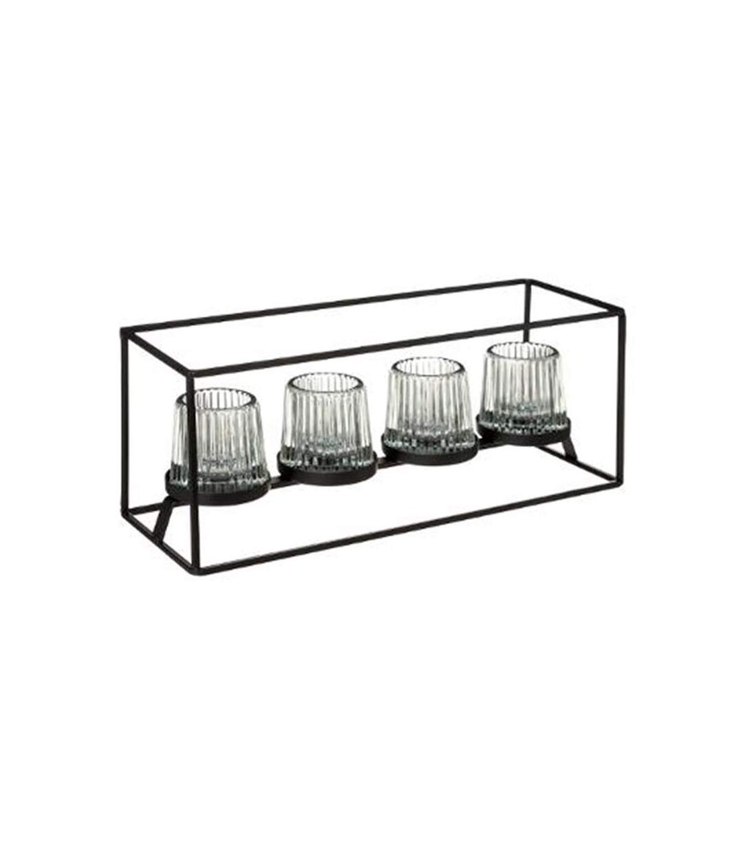 Lot de 4 Photophores Déco Fantaisie 37cm Noir