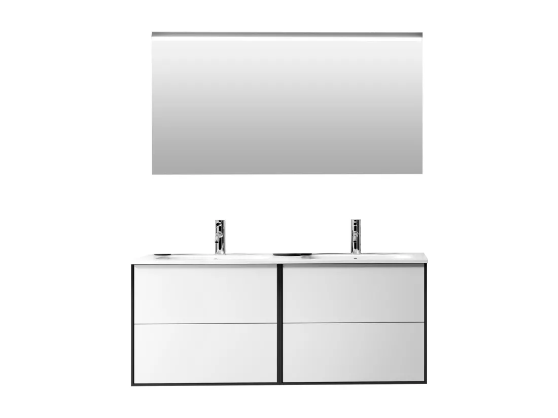Ensemble de salle de bain double vasque 4 pièces IGEA blanc
