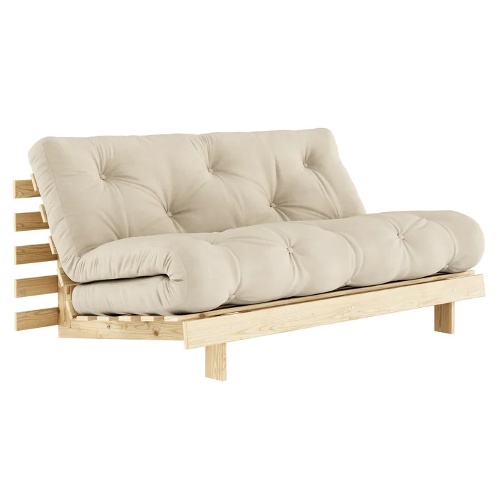 Karup Design - Roots Schlafsofa, 160 x 200 cm, Kiefer natur / beige (747)