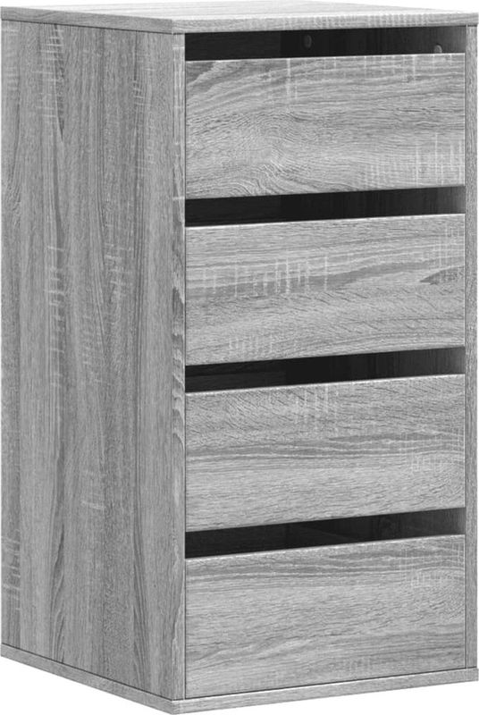 vidaXL - Ladekast - Grijs - Bewerkt Hout - 4 Lades