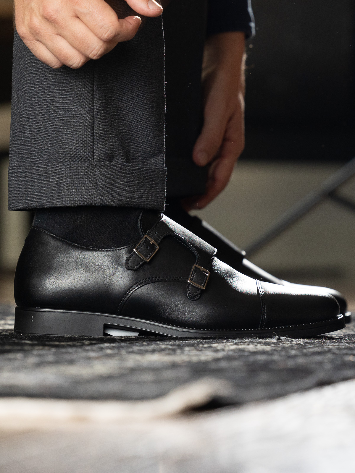 Gregers - Monkstrap Black - Trapes Sko